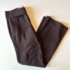 Vintage Women’s Pinstripe Dress Pants - Dark Purple Brown